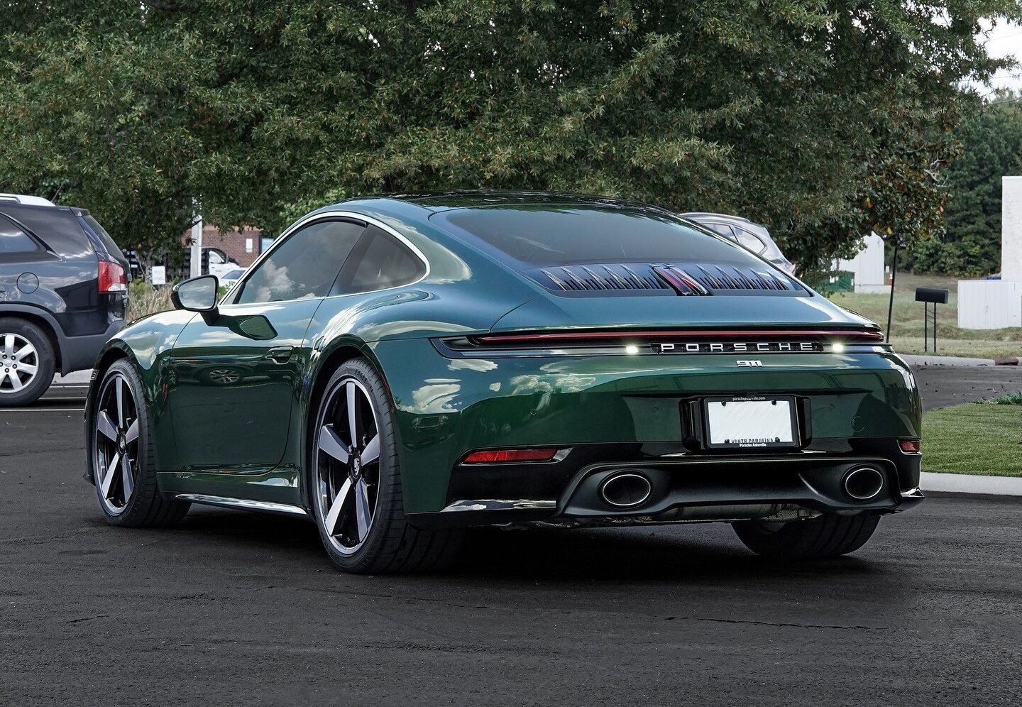 Custom Porsche color change wrap protected by paint protection film